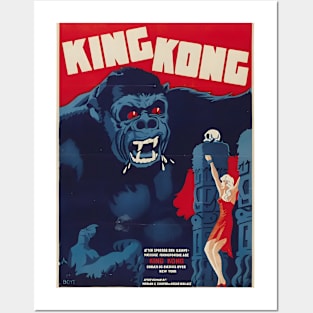 King Kong 1933 Vintage Danish Movie Poster Posters and Art